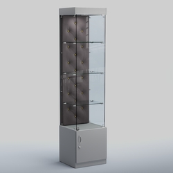 Высокая стеклянная витрина КАПИТОНЕ №2, Серый + 16 Grey