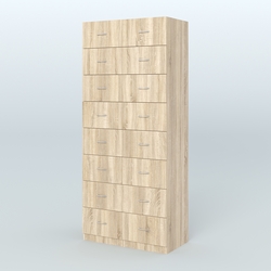 Шкаф для аптек - картотека серии RED №8 , Дуб Сонома