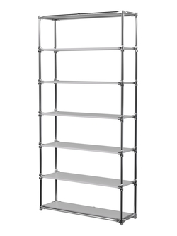 Пристенный торговый стеллаж  ЛАЙТ с пятью полками ДСП №2, Серый