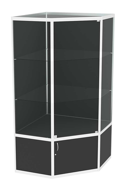 Витрина из профиля пятигранная угловая №6 , Черный