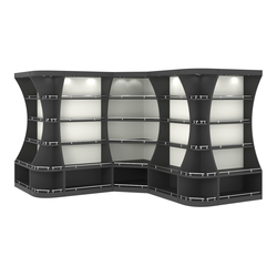 Угловой высокий стеллаж ГАРАНТ №4-О с ограничителями, Черный и Белый