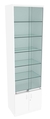 Витрина СЭСП-Z №2-400 (З/C - ДВП) со стеклянными полками и шторками Белый