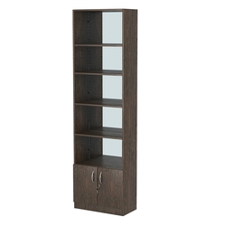 Стеллаж из ДСП с 4-мя полками 300x600 мм серии LEVEL-4 №5-2 (З/C - ЗЕРКАЛО), Дуб Венге