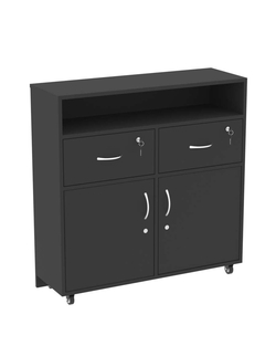 Прилавок под кассу серии СЛИМ №1 на колесах, Черный