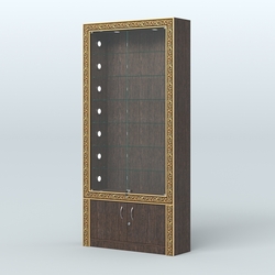 Витрина с декором и стеклянными дверками №ВБА-31С, Дуб Венге