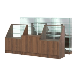 Комплект низких витрин ХП-11 и прилавков ЭК-7, Орех