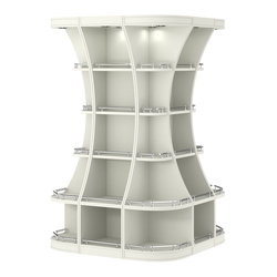 Островной высокий стеллаж ГАРАНТ №7-О с ограничителями, Белый