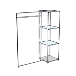 Хромированное вешало ЛУЧ №1-1 с полками стекло 6мм, Ясень Анкор светлый - U31104