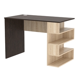 Стол письменный со стеллажом СПС-03-П (правосторонний), Дуб Венге и Дуб Сонома
