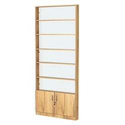 Стеллаж из ДСП с 5-ю полками 100x900 мм серии LEVEL-5 №8-1 (З/C - СТЕКЛО), Дуб Золотистый