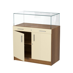 Прилавок ювелирный "Диаманд" №1-1000 пристенный, Орех + Крем Вайс