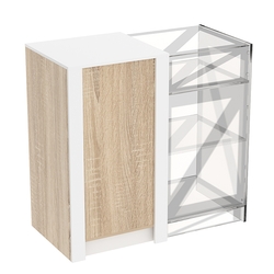 Прилавок из ДСП Модерн №1-КР-600 концевой, Дуб Сонома + Белый