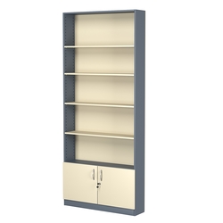 Стеллаж из ДСП с 4-мя полками 200x900 мм серии LEVEL-4 №10 (З/C - ДВП), Темно-серый + Крем Вайс