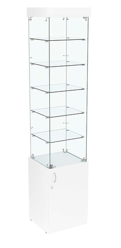 Высокая витрина ИСТРА №802 (задняя стенка - стекло), Белый