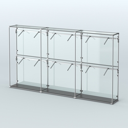 Торговая система ХРОМ (задняя стенка - стекло) 3600 мм с поручнями №4, Черный