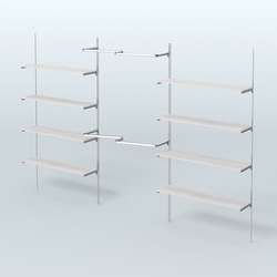 Neo Fix №7(М) настенная система с полками из ДСП поручнями из хрома (3600 мм), Ясень Анкор светлый