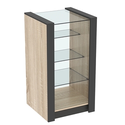 Прилавок из ДСП Модерн №4-600 малый с тремя полками, Дуб Сонома + Черный