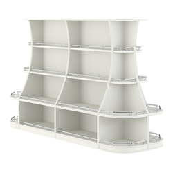 Островной низкий стеллаж ГАРАНТ №3-О с ограничителями, Белый