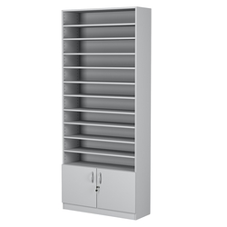 Стеллаж из ДСП с 10-ю полками 300x900 мм серии LEVEL-10 №12 (З/C - ДВП), Серый