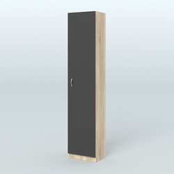 Аптечный узкий стеллаж под резину №2, Дуб Сонома + Черный