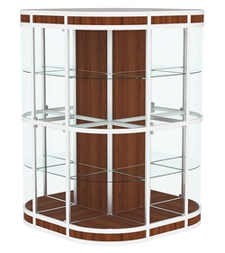 Витрина из профиля островная закругленная с секторами №3, Орех