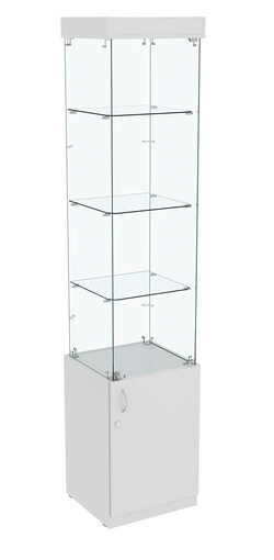 Высокая витрина ИСТРА №702 (задняя стенка - стекло), Серый