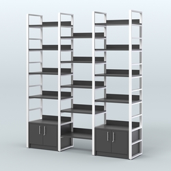 Комбо стеллажей с полками STRONG - АЛЬФА №1 (1960 мм), Черный и Белый