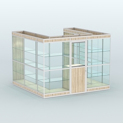 Павильон из профиля пристенный №5в (6,75 кв. м), Дуб Сонома