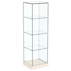 Стеклянная витрина Хит продаж №1 (закрытая, задняя стенка - стекло), Крем Вайс