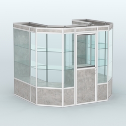 Павильон из профиля пристенный №3а ( 4,32 кв. м), Бетон Чикаго светло-серый F186 ST9