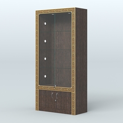 Витрина с декором и тумбой №ВБА-1С, Дуб Венге