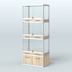 Витрина средняя для продажи средних млекопитающих в зоомагазин серии КУНЬИ-03, Дуб сонома