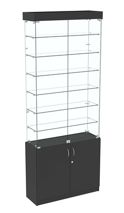 Высокая витрина ИСТРА №731 (задняя стенка - стекло), Черный