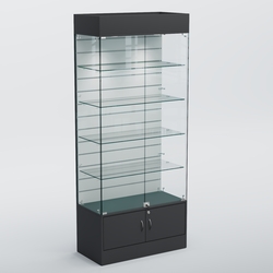 Витрина СЕТЬ №2 с экономпанелью, Aнтрацит+Белый