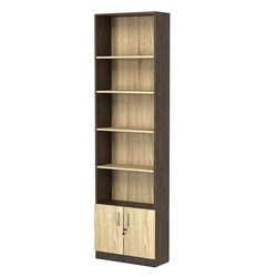 Стеллаж из ДСП с 4-мя полками 250x600 мм серии LEVEL-4 №4 (З/C - ДВП), Дуб Венге + Дуб Сонома