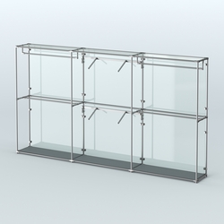 Торговая система ХРОМ (задняя стенка - стекло) 3600 мм с поручнями №5, Темно-Серый