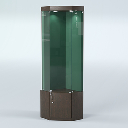 Угловая витрина для медалей ИС-331-А (задняя стенка бархат), Дуб Венге