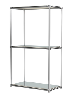 Хромированный стеллаж СТИЛЬ №2а-4 с зеркалами, Крем Вайс