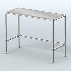 Стол большой D-43 с полкой зеркало 4мм, Орех