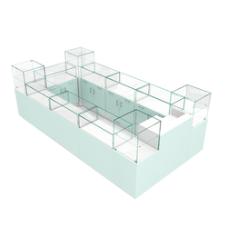 Остров ювелирный "Диаманд" №3, ЛДСП белый + МДФ мята