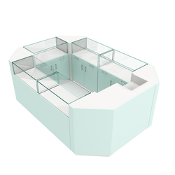 Остров ювелирный "Диаманд" №1, ЛДСП белый + МДФ мята