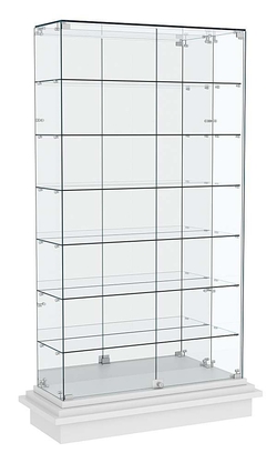 Витрина с зеркальной задней стенкой ЗИККУРАТ №11, Серый