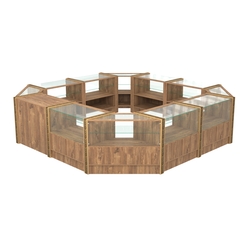 Торговый островок комби- нированный с молдингами №3 (4,72 кв.м), Дуб Канзас коричневый