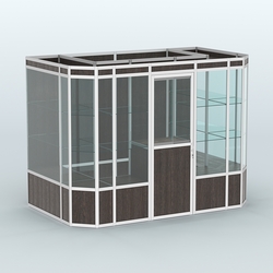 Павильон из профиля пристенный №10а (4,05 кв.м), Дуб Венге