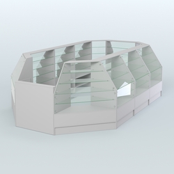 Низкий торговый остров серии Алмаз №4 большой, Серый