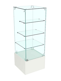 Прилавок Истра с тремя полками из стекла №132 (закрытый), Белый
