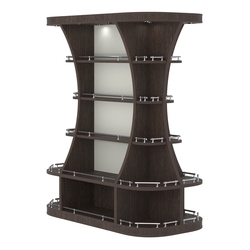 Островной высокий стеллаж ГАРАНТ №2-О с ограничителями, Дуб Венге + Белый