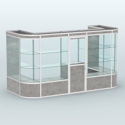 Павильон из профиля пристенный №11а (5,50 кв. м), Бетон Чикаго светло-серый F186 ST9