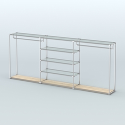 Островная торговая система ХРОМ 3600 мм с поручнями №9, Дуб Сонома