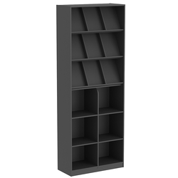 Торговый стеллаж с наклонными и прямыми полками для одежды №4, Черный